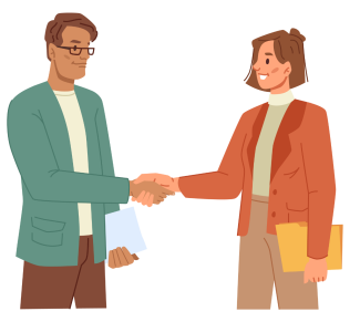 zwei Menschen geben sich die Hand